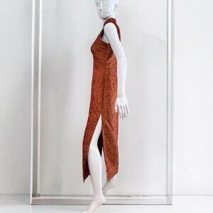 Gold Rust Brocade Qipao (Cheongsam)